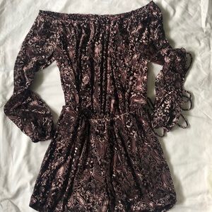 Free People Velvet Patterned Romper